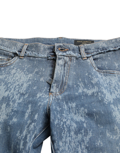 Dolce &amp; Gabbana Blue Washed Skinny Cotton Stretch Denim Jeans