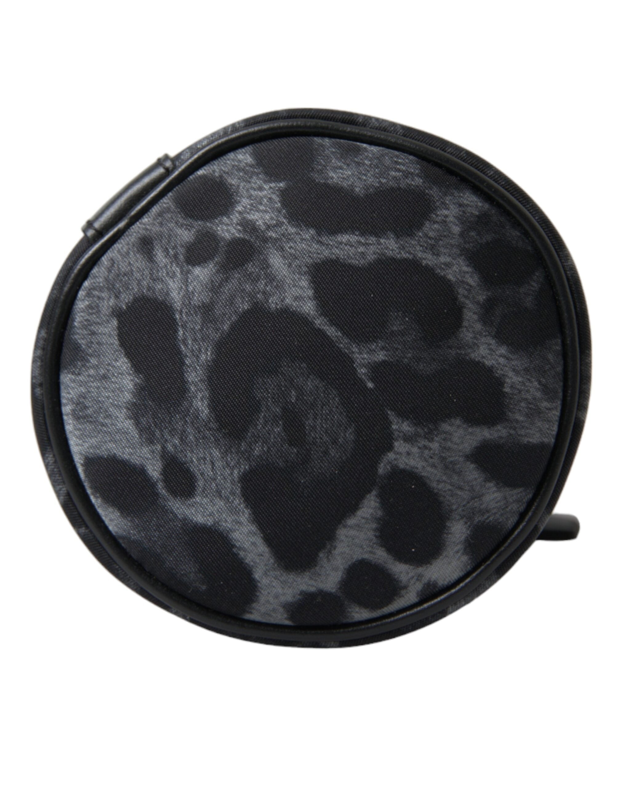 Dolce &amp; Gabbana Black Leopard Round Slim Tote Bottle Cage Bag