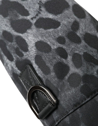 Dolce &amp; Gabbana Black Leopard Round Slim Tote Bottle Cage Bag