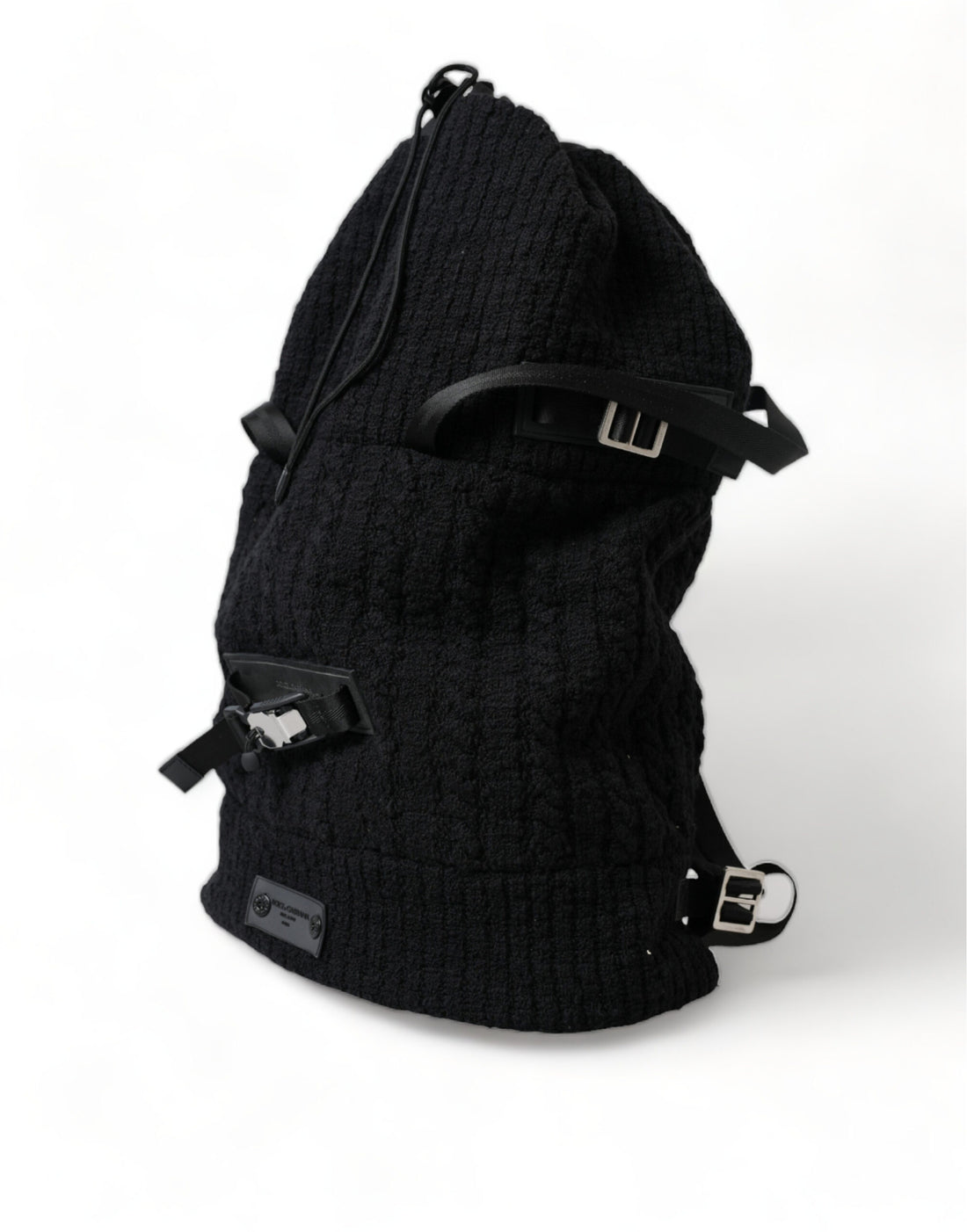 Dolce &amp; Gabbana Black Silver Wool Zaino Tricot Backpack Men Bag