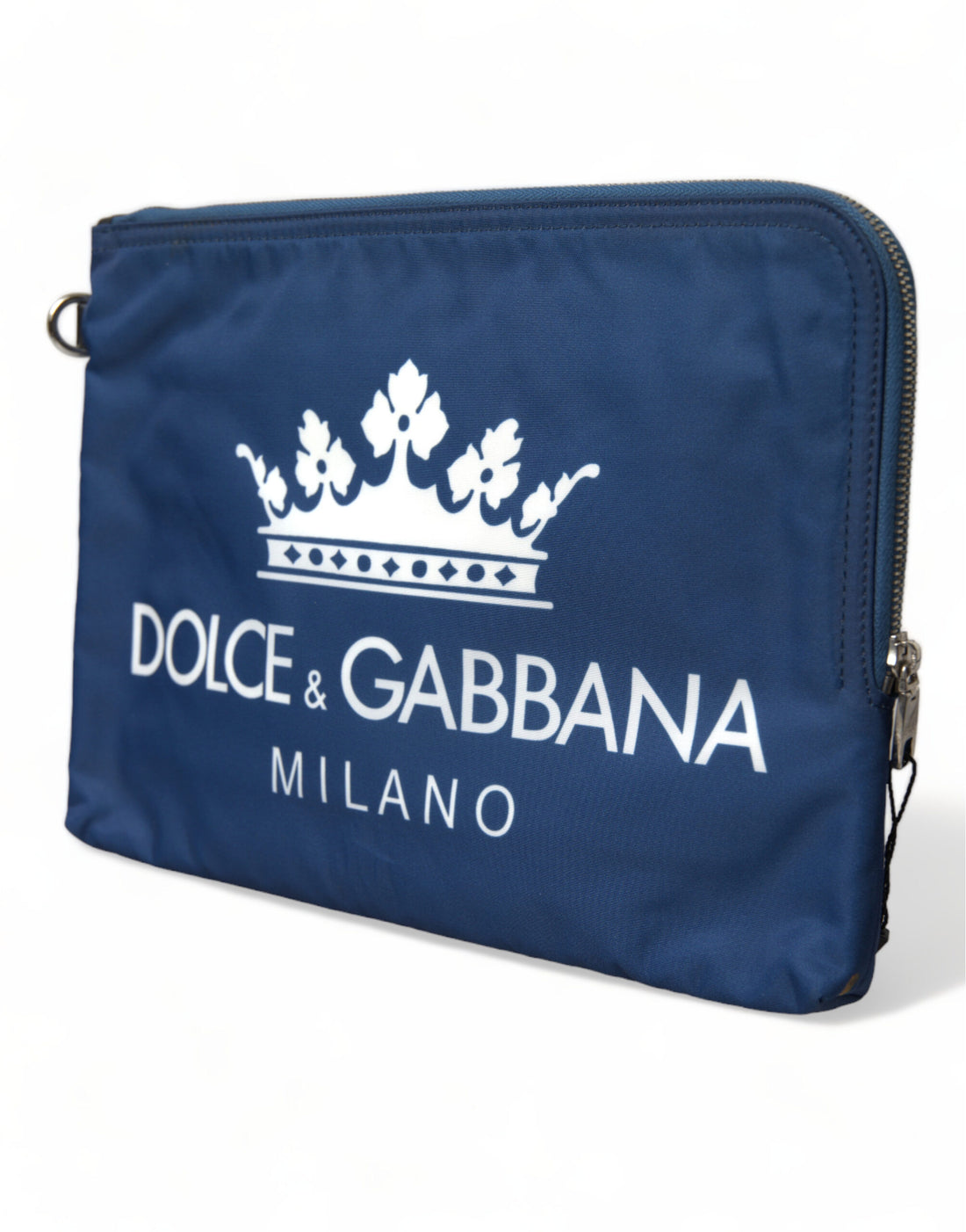 Dolce &amp; Gabbana Blue DG Milano Print Nylon Pouch Clutch Men Bag