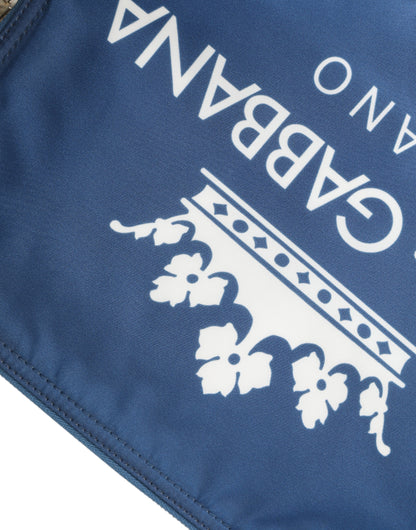 Dolce &amp;amp; Gabbana Blå DG Milano Mönstrad Nylon Pouch Kuvertväska Herr