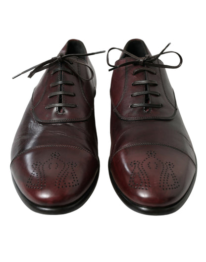 Dolce &amp;amp; Gabbana Bordeaux Läder Herr Formella Derbyskor