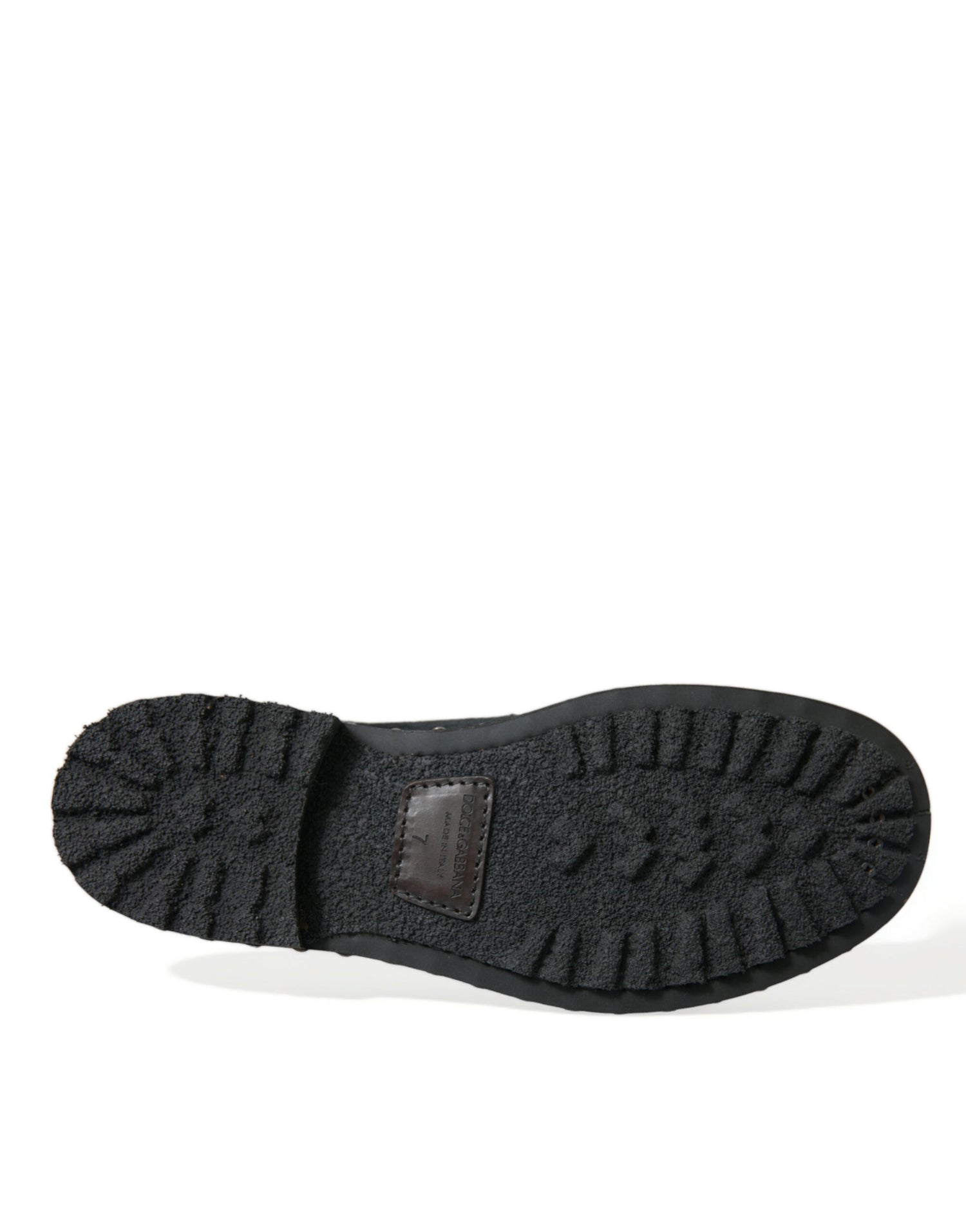Dolce &amp; Gabbana Black Stable Fur Derby SAN PIETRO Dress Shoes