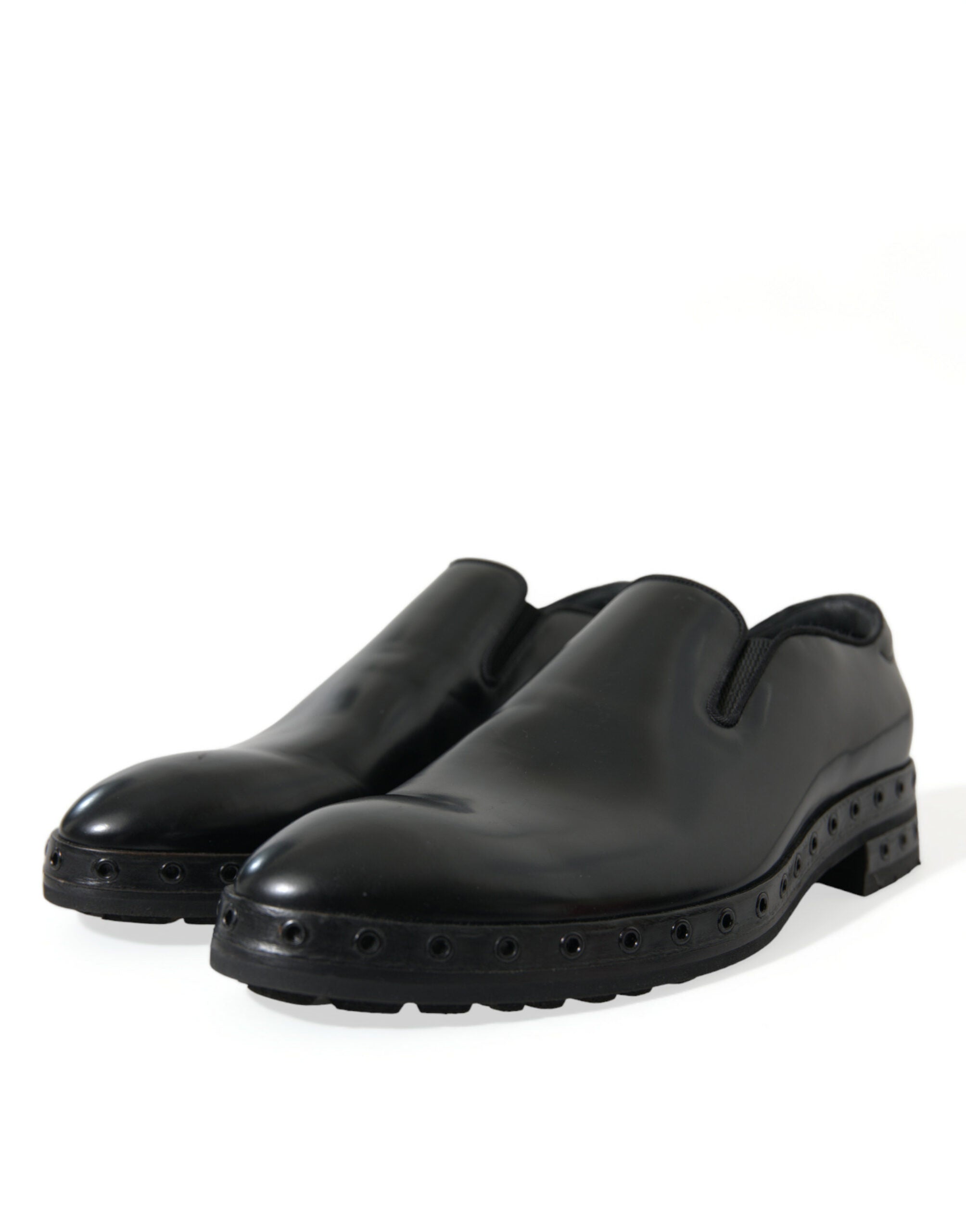 Dolce &amp;amp; Gabbana svarta loafers i läder med nitar, finskor