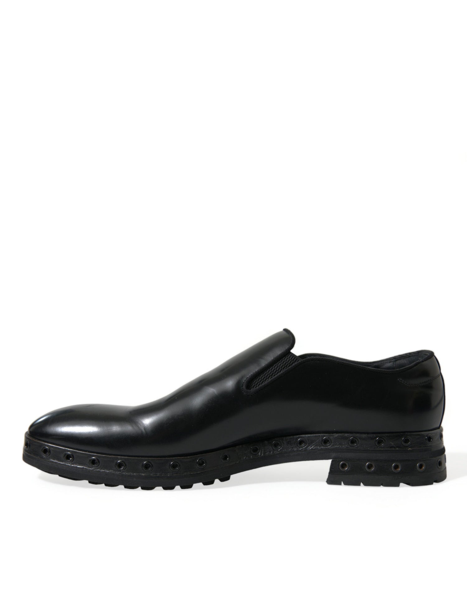 Dolce &amp;amp; Gabbana svarta loafers i läder med nitar, finskor