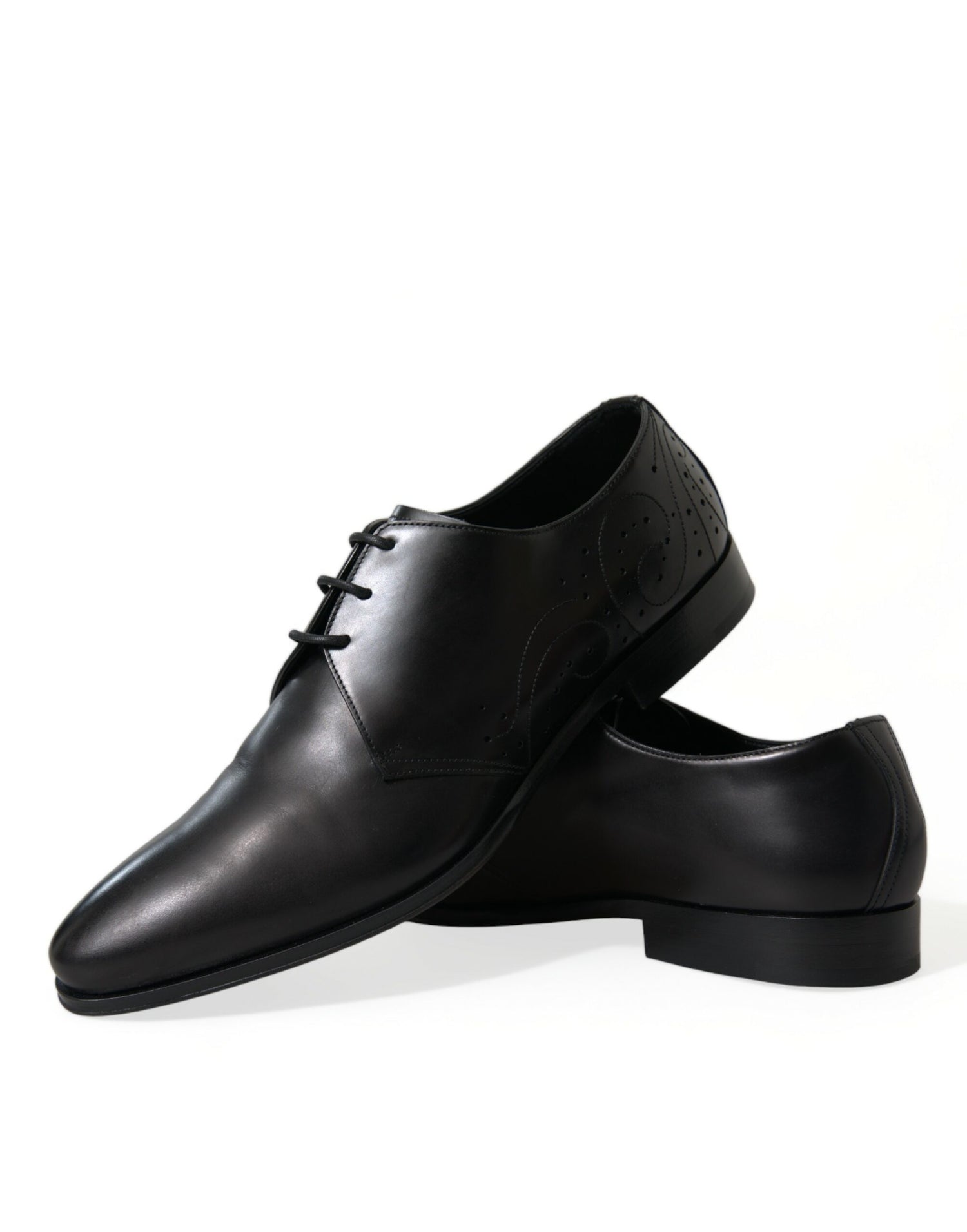 Dolce &amp;amp; Gabbana Svarta Läderskor Med Snörning Formella Derbyskor
