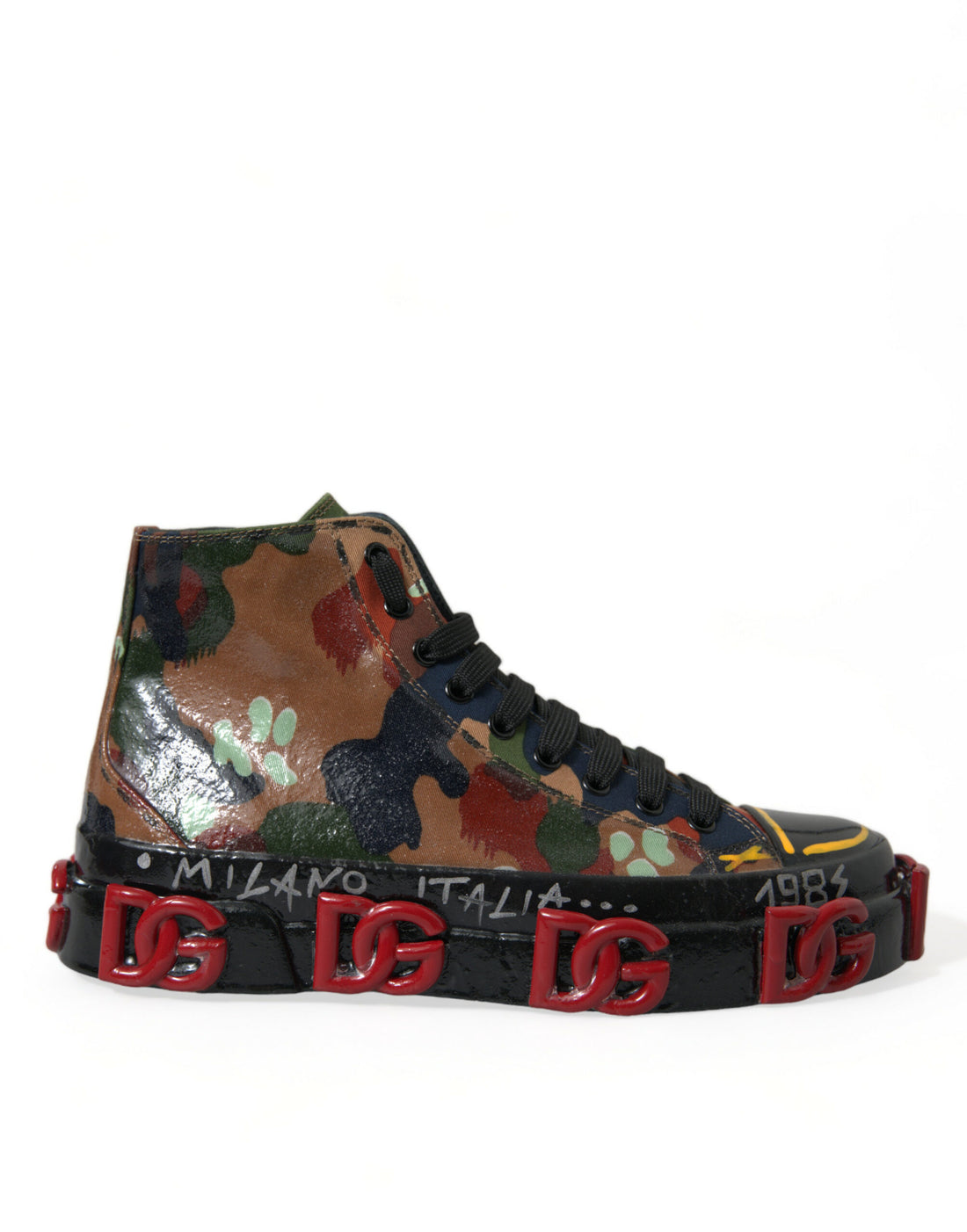 Dolce &amp; Gabbana Multicolor Camouflage High Top Sneakers Shoes