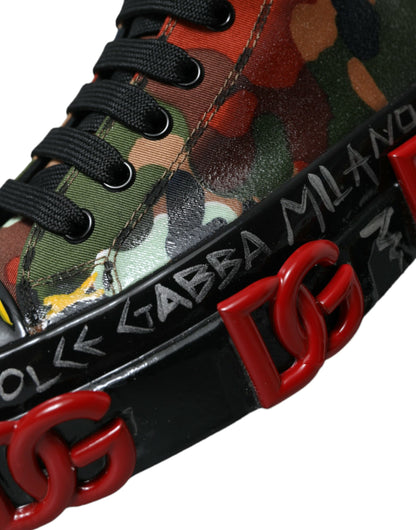Dolce &amp;amp; Gabbana Flerfärgade Kamouflage Höga Sneakers Skor