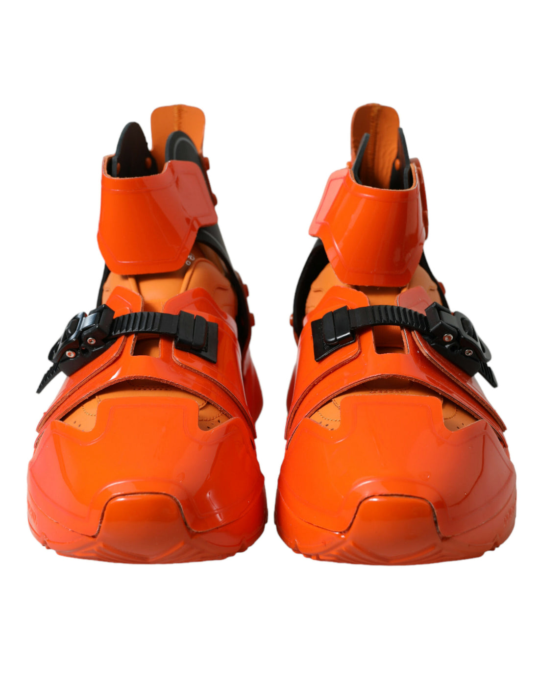 Dolce &amp; Gabbana Orange Multi Panel Chunky High Top Sneakers Shoes