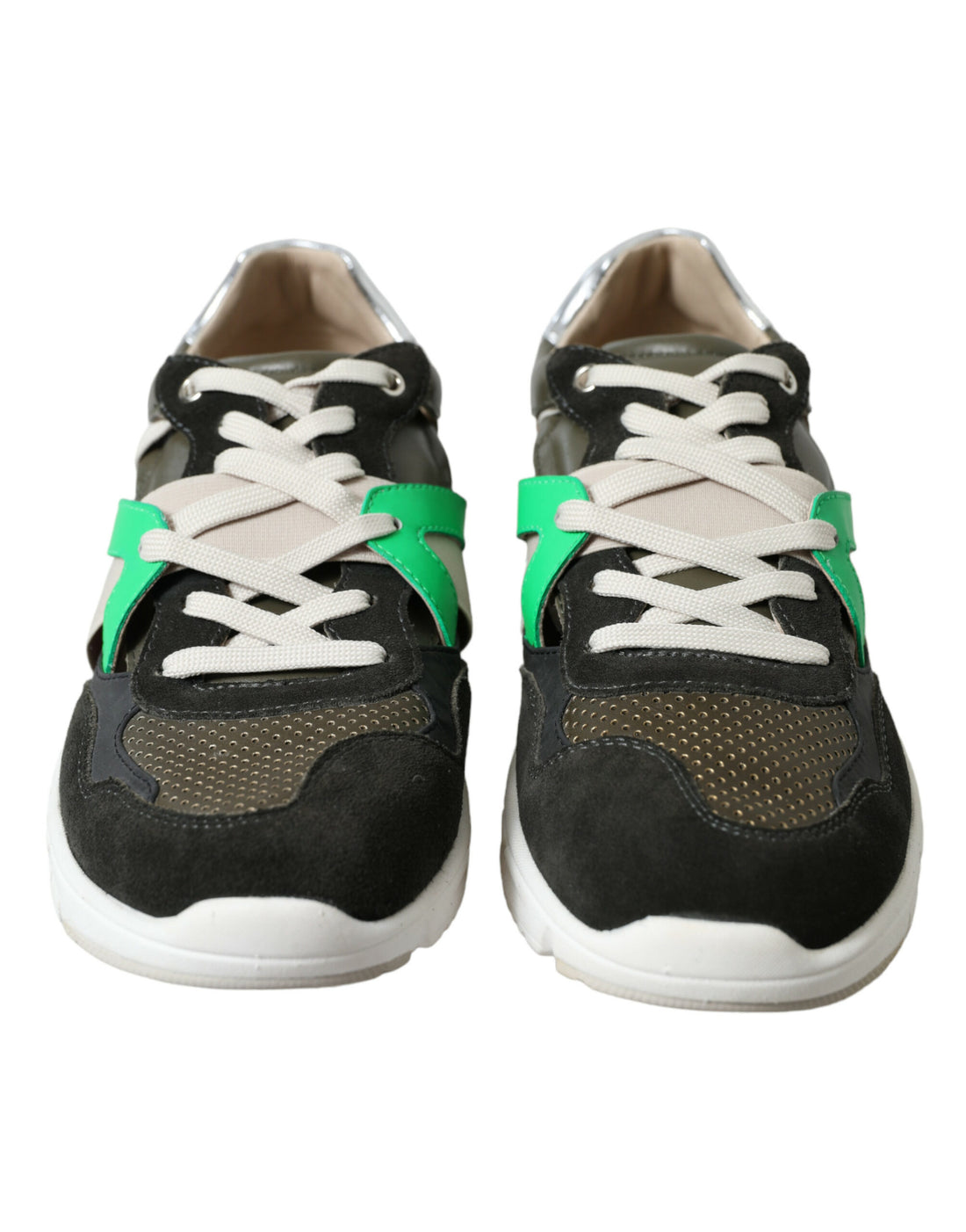 Dolce &amp; Gabbana Multicolor Leather Suede Low Top Sneakers Shoes