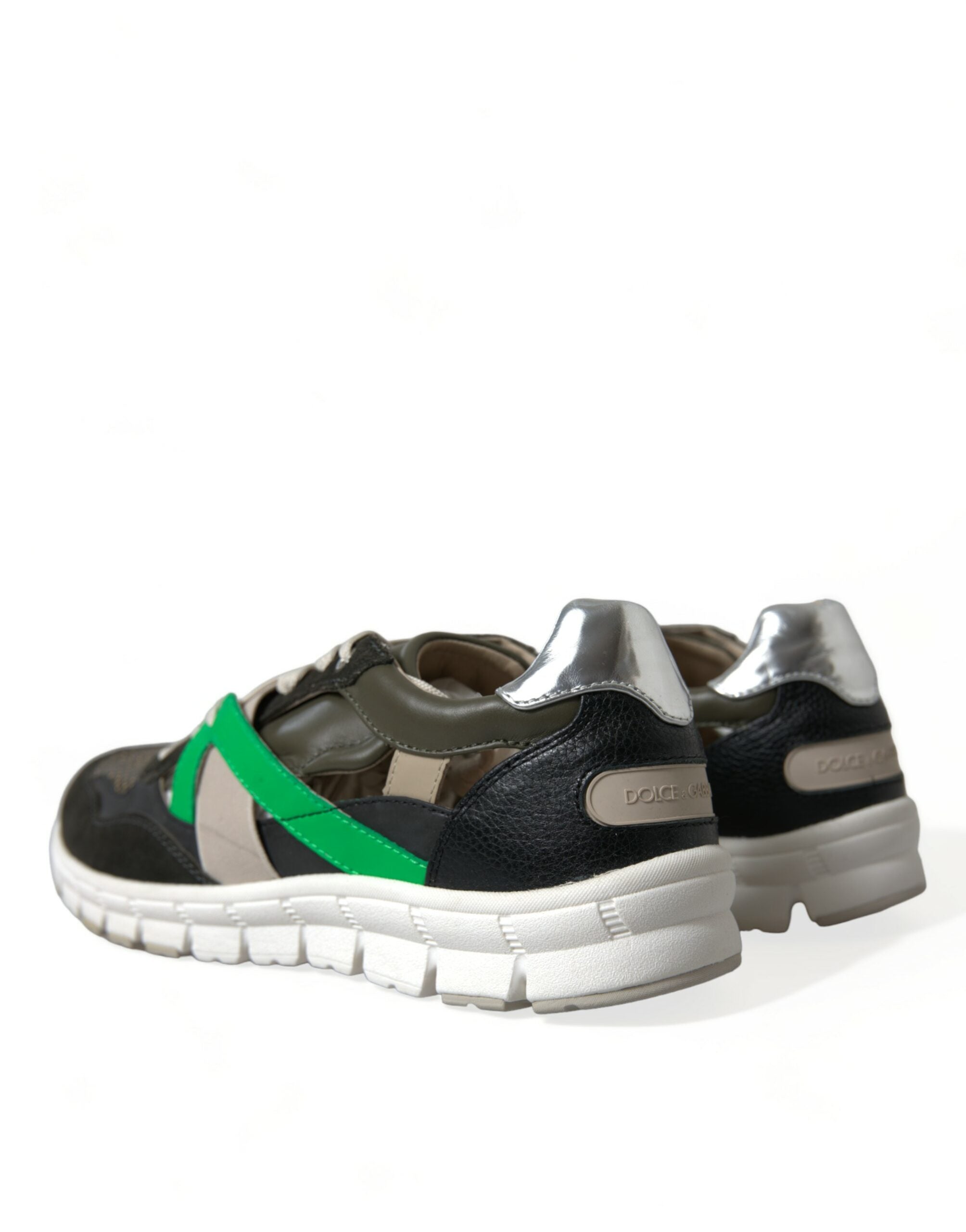 Dolce &amp; Gabbana Multicolor Leather Suede Low Top Sneakers Shoes