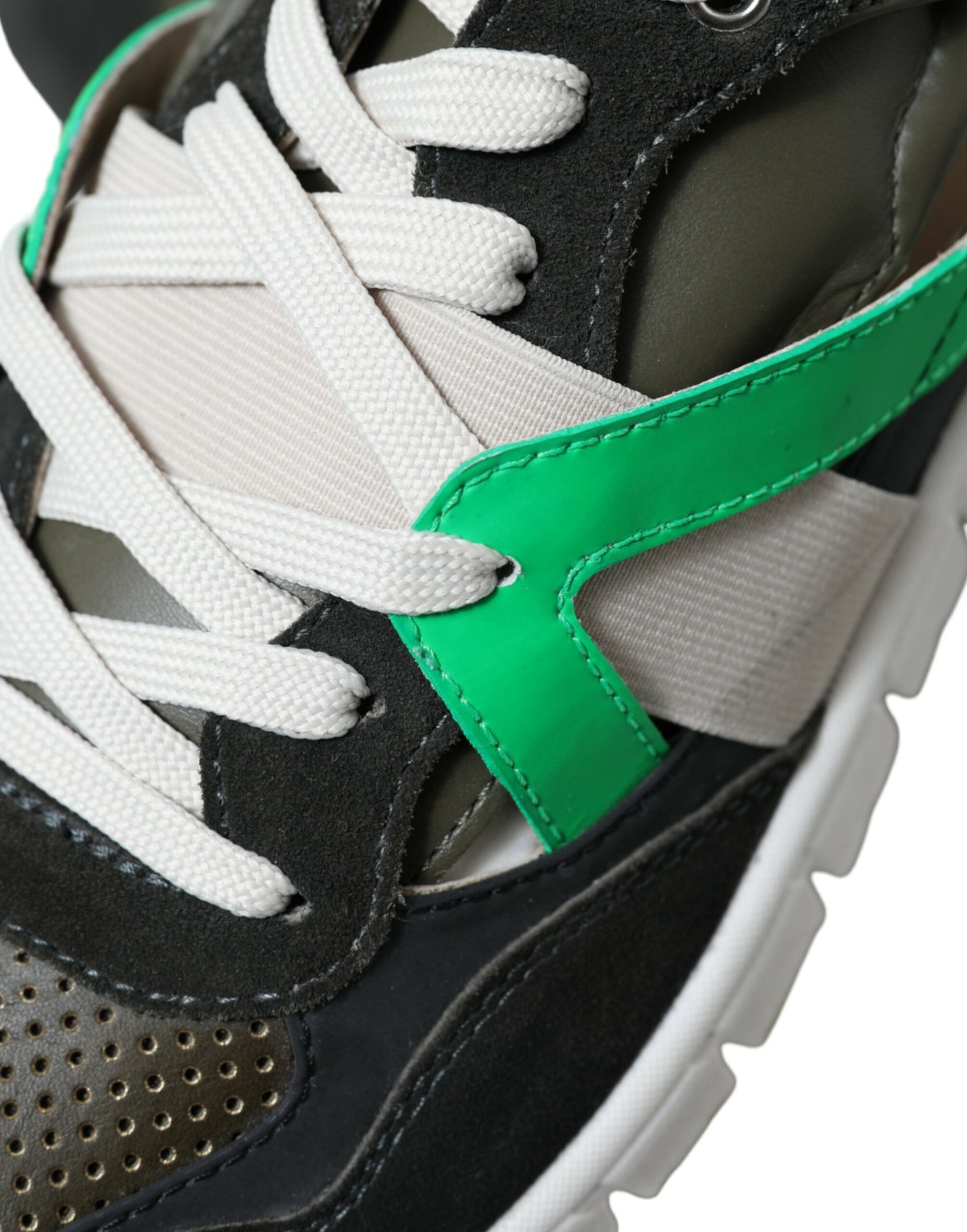 Dolce &amp; Gabbana Multicolor Leather Suede Low Top Sneakers Shoes