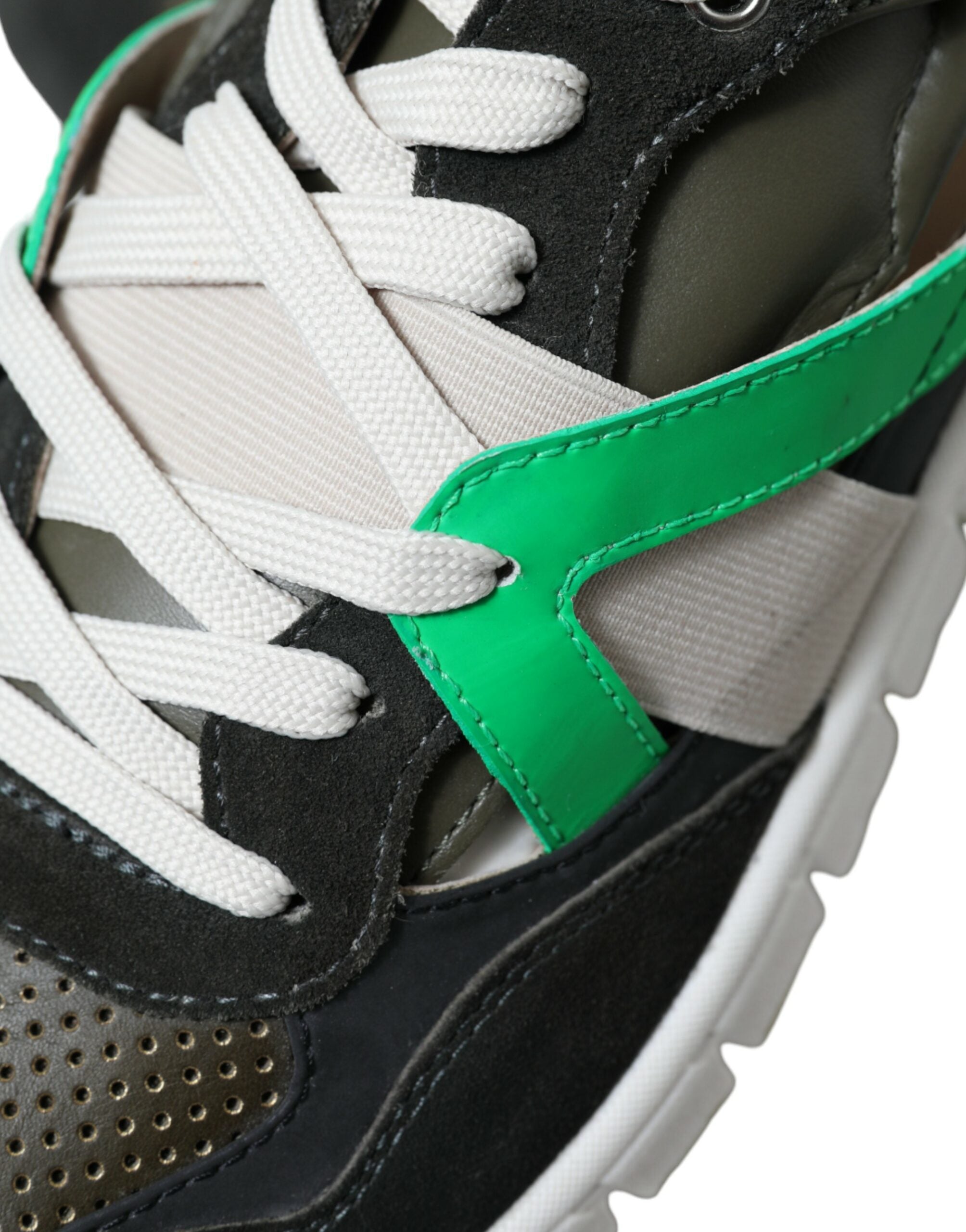 Dolce &amp; Gabbana Multicolor Leather Suede Low Top Sneakers Shoes