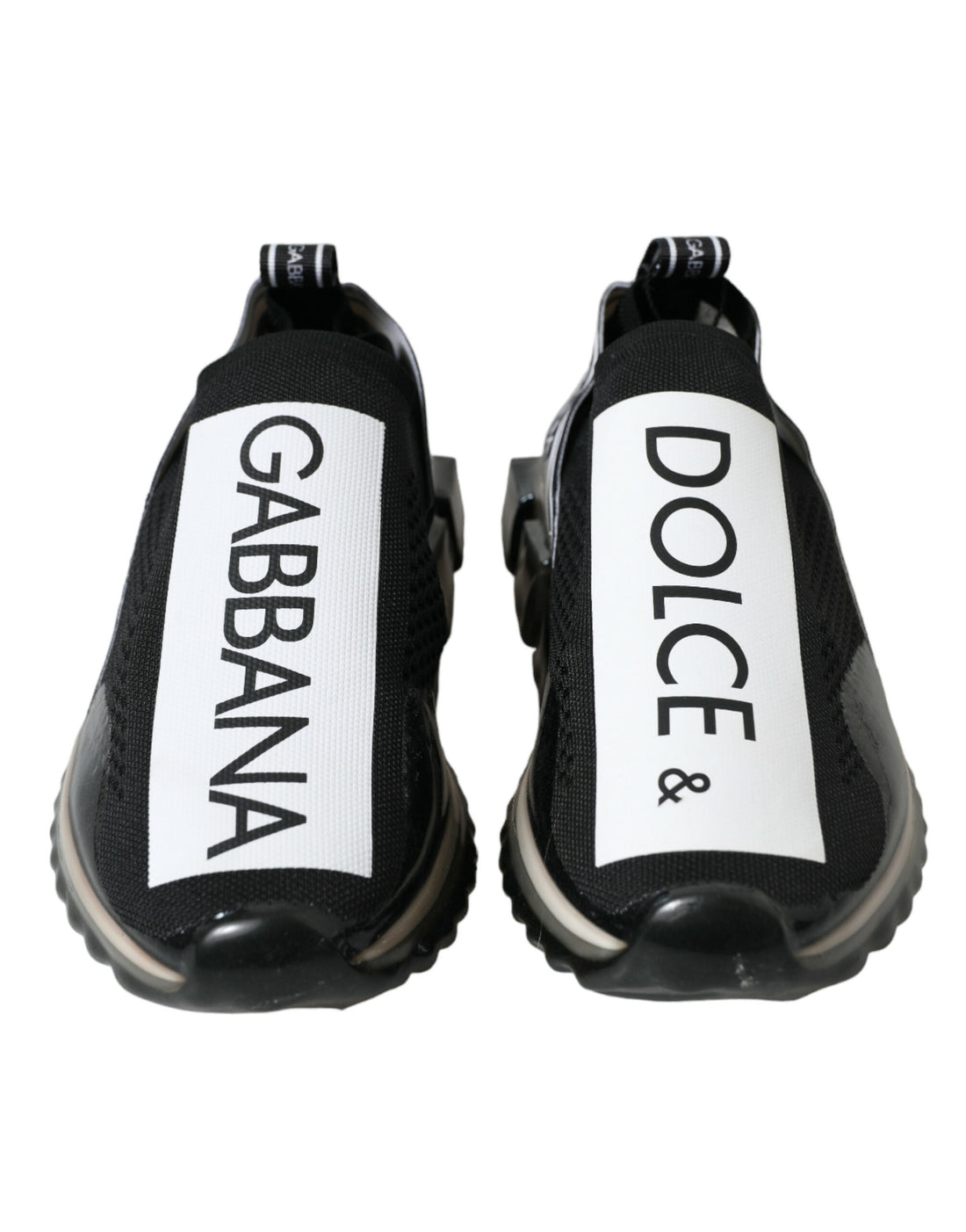 Dolce &amp; Gabbana Black White Slip On Sneakers Sorrento Shoes