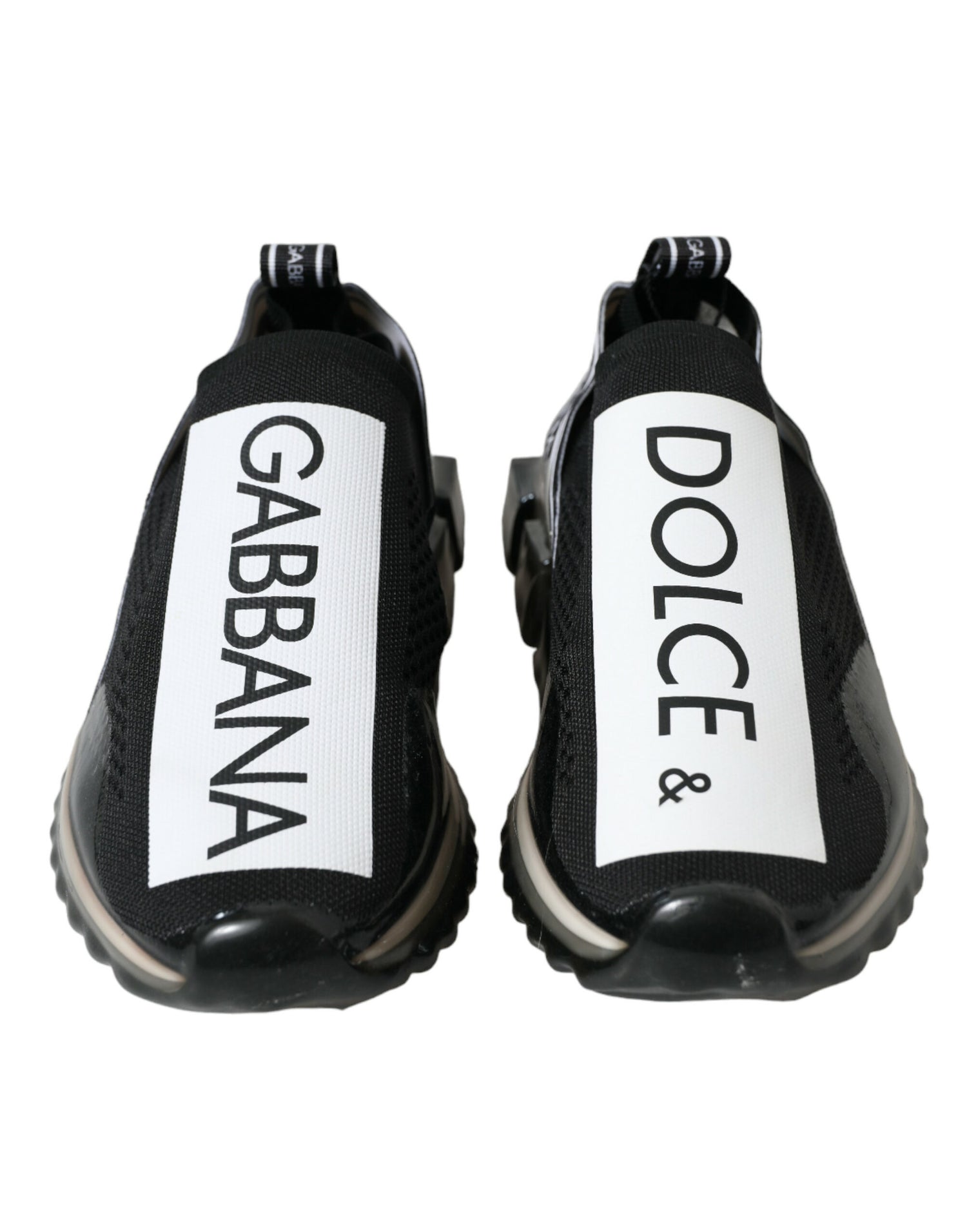 Dolce &amp; Gabbana Black White Slip On Sneakers Sorrento Shoes