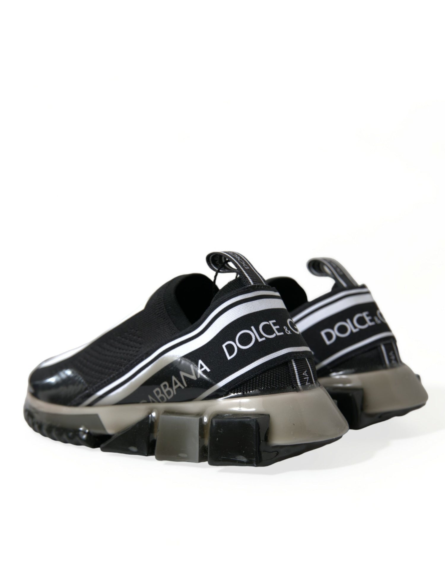 Dolce &amp; Gabbana Black White Slip On Sneakers Sorrento Shoes
