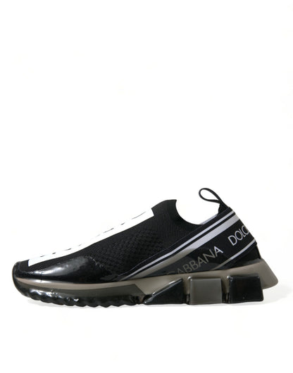 Dolce &amp; Gabbana Black White Slip On Sneakers Sorrento Shoes