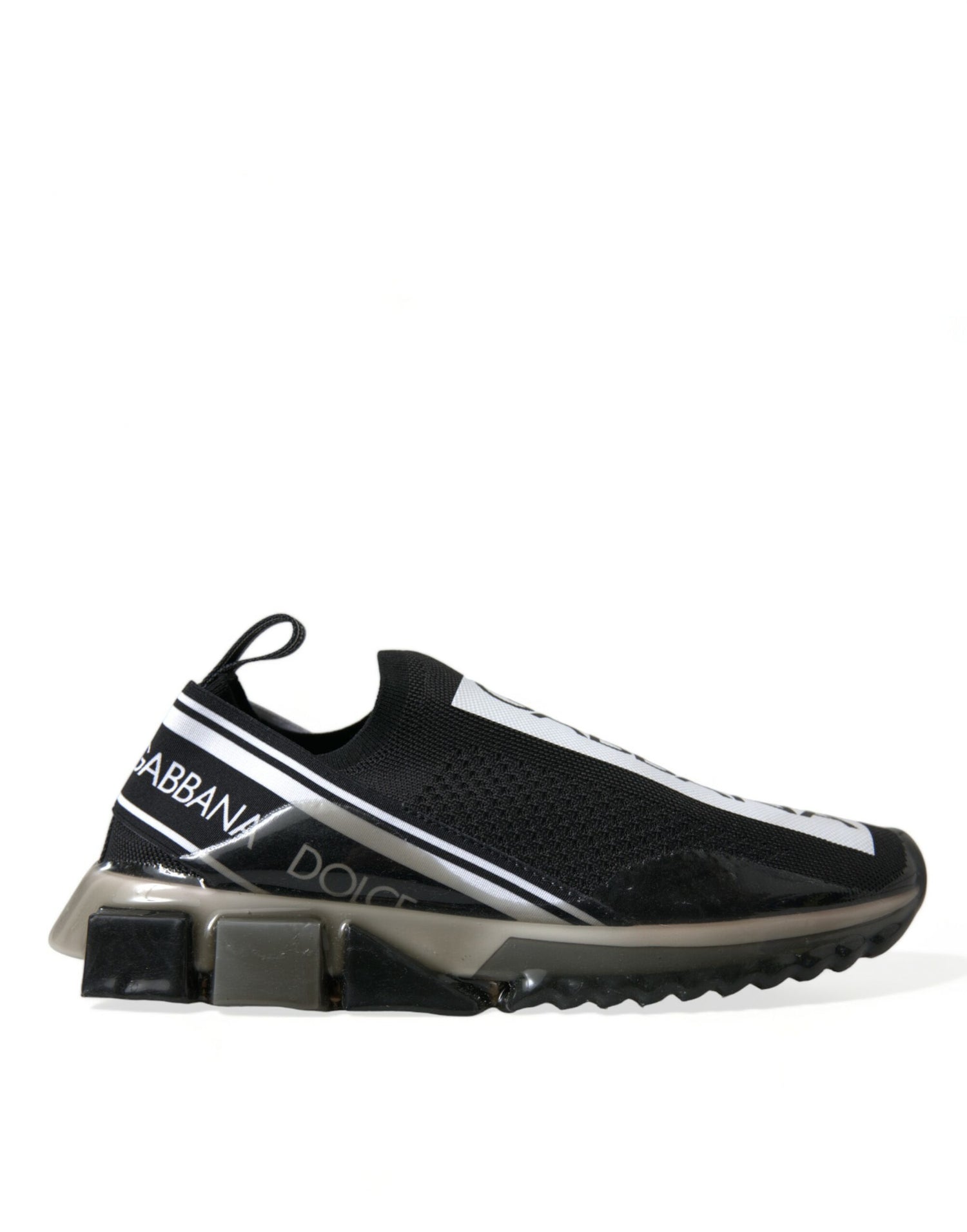 Dolce &amp; Gabbana Black White Slip On Sneakers Sorrento Shoes