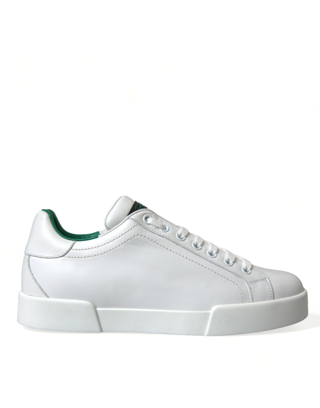 Dolce &amp; Gabbana White Green Leather Portofino Sneakers Shoes
