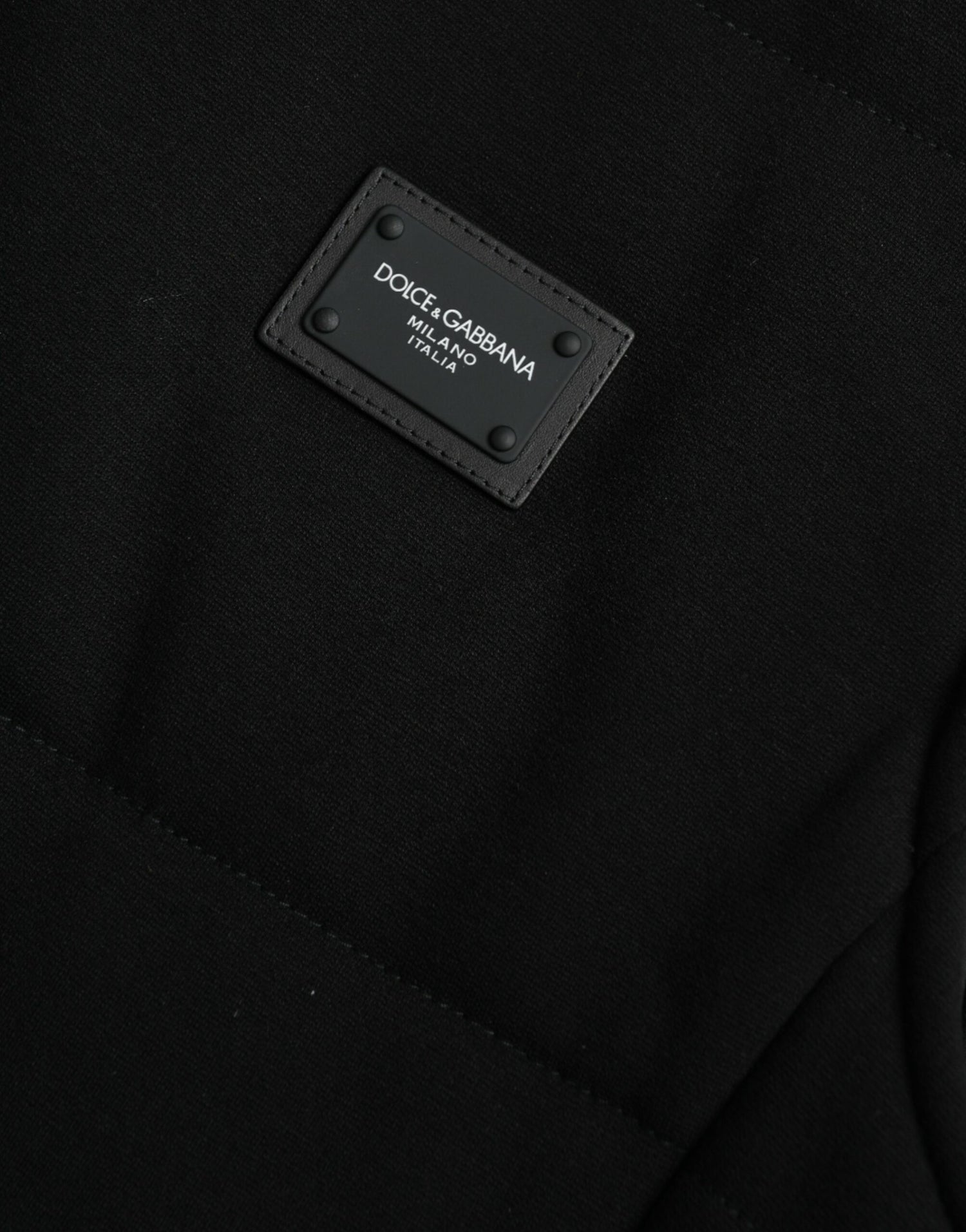Dolce &amp; Gabbana Black Rayon Buttoned Vest Logo Jacket