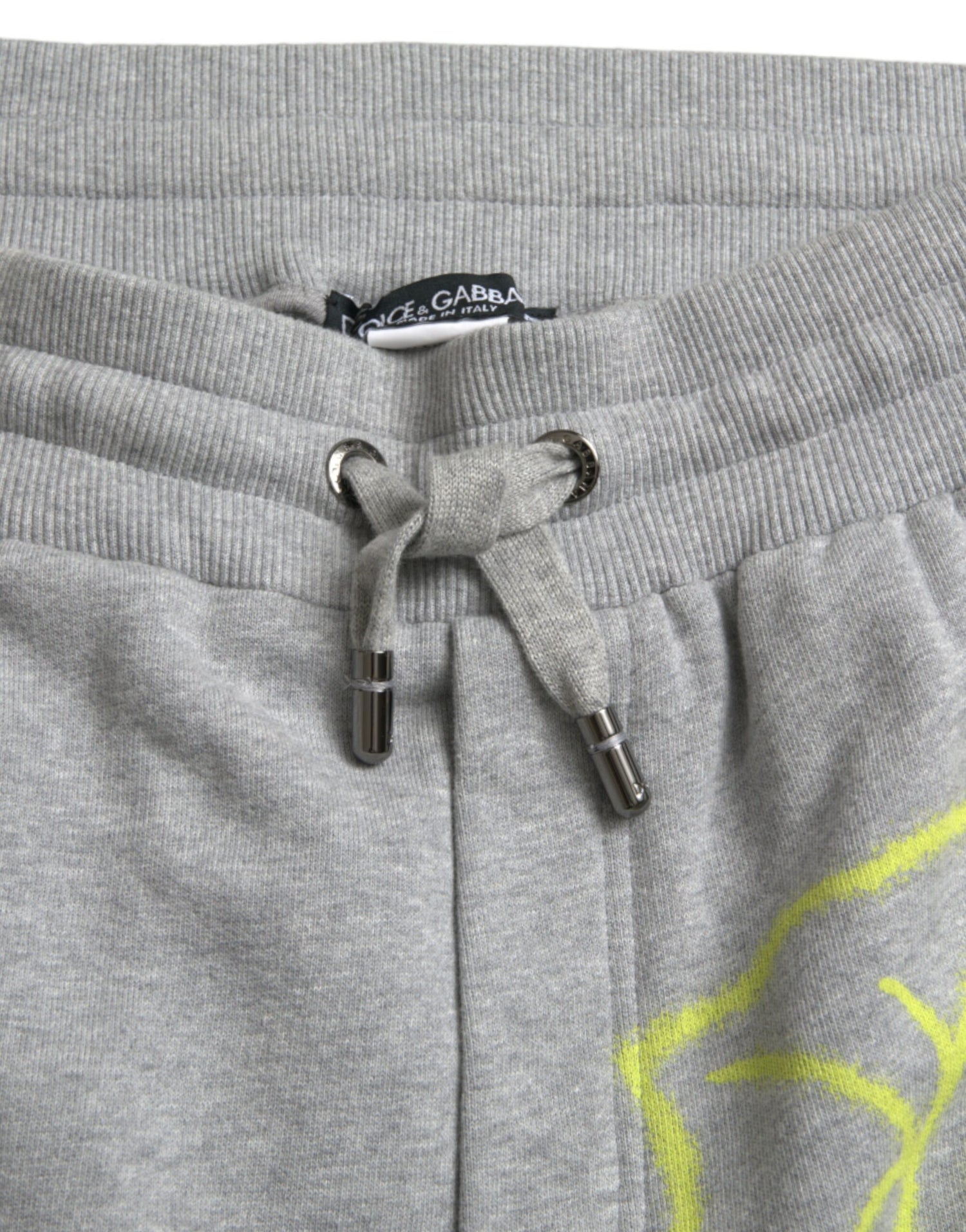 Dolce &amp; Gabbana Gray Cotton Graffiti Sweatpants Jogger Pants