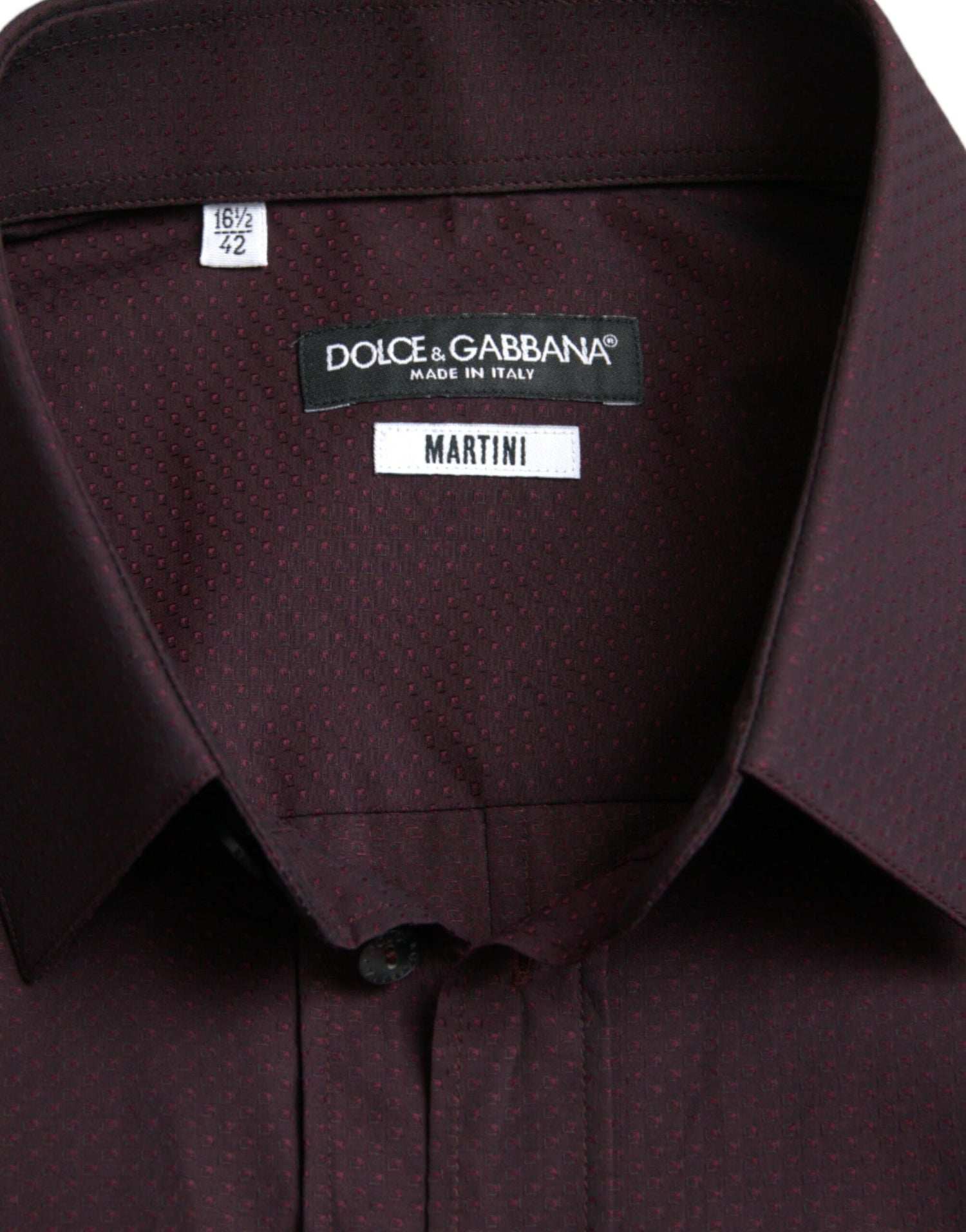 Dolce &amp;amp; Gabbana Rödbrun Jacquard Festklänning MARTINI Skjorta