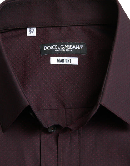 Dolce &amp;amp; Gabbana Rödbrun Jacquard Festklänning MARTINI Skjorta