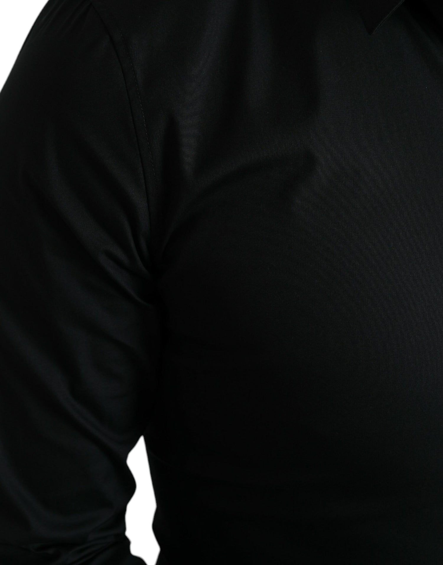 Dolce &amp;amp; Gabbana svart bomullsstretchig smal formell skjorta