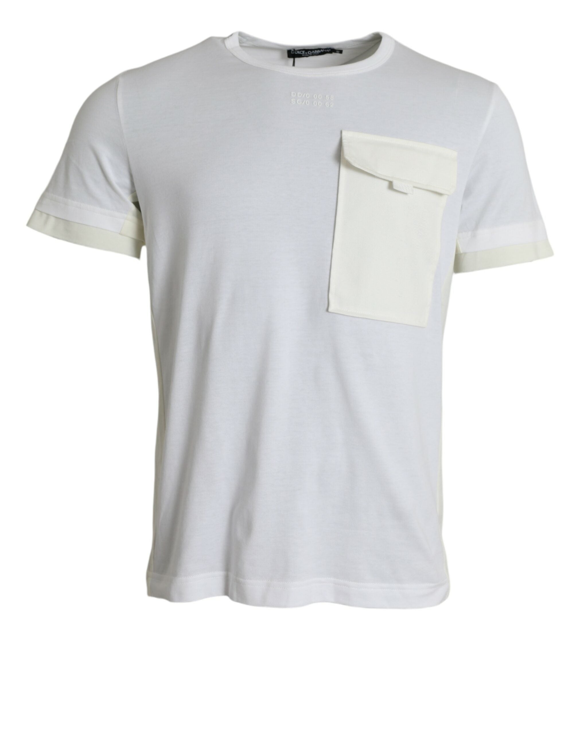 Dolce &amp; Gabbana White Cotton Pocket Short Sleeves T-shirt