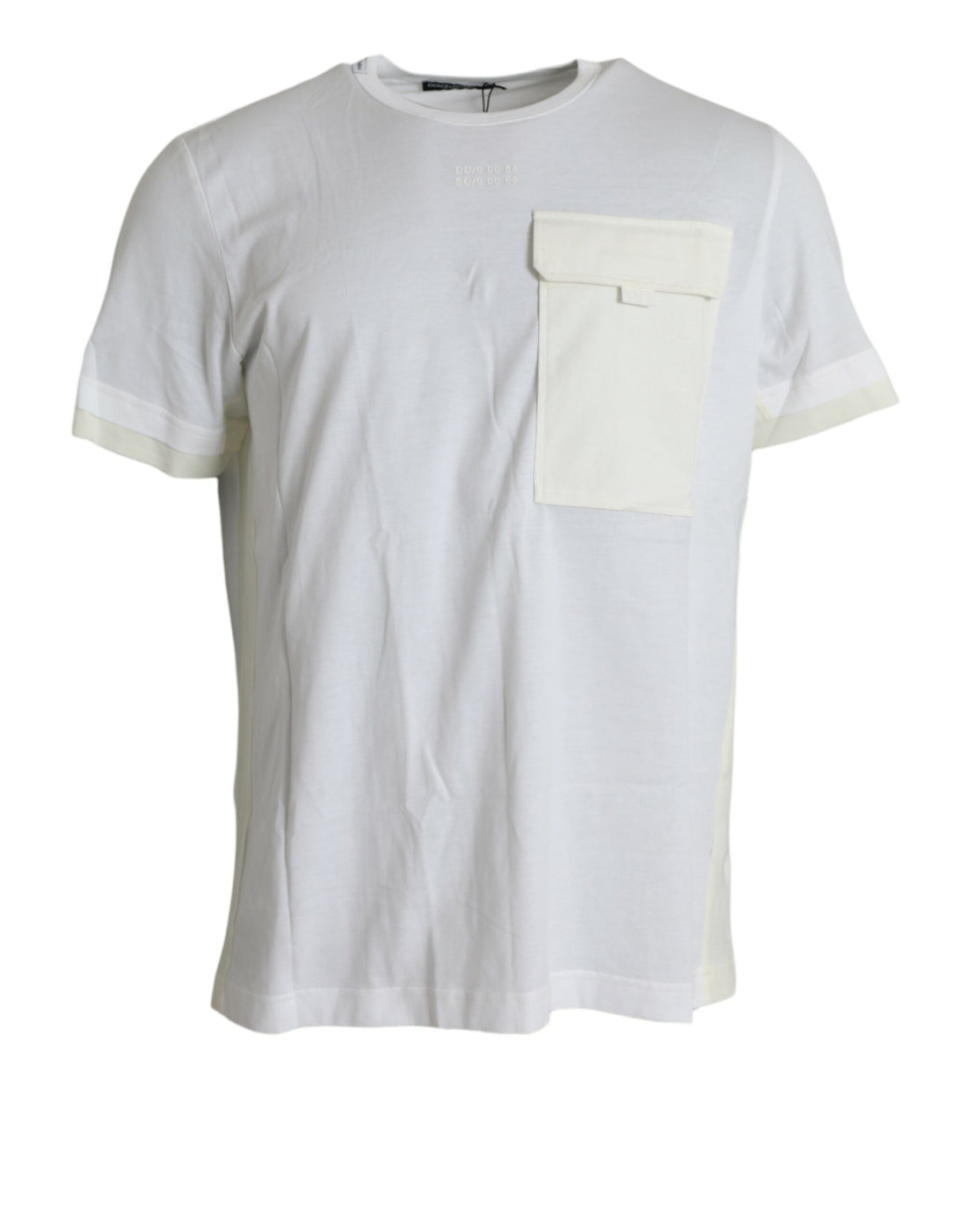Dolce &amp;amp; Gabbana Vit bomulls-t-shirt med korta ärmar och fickor