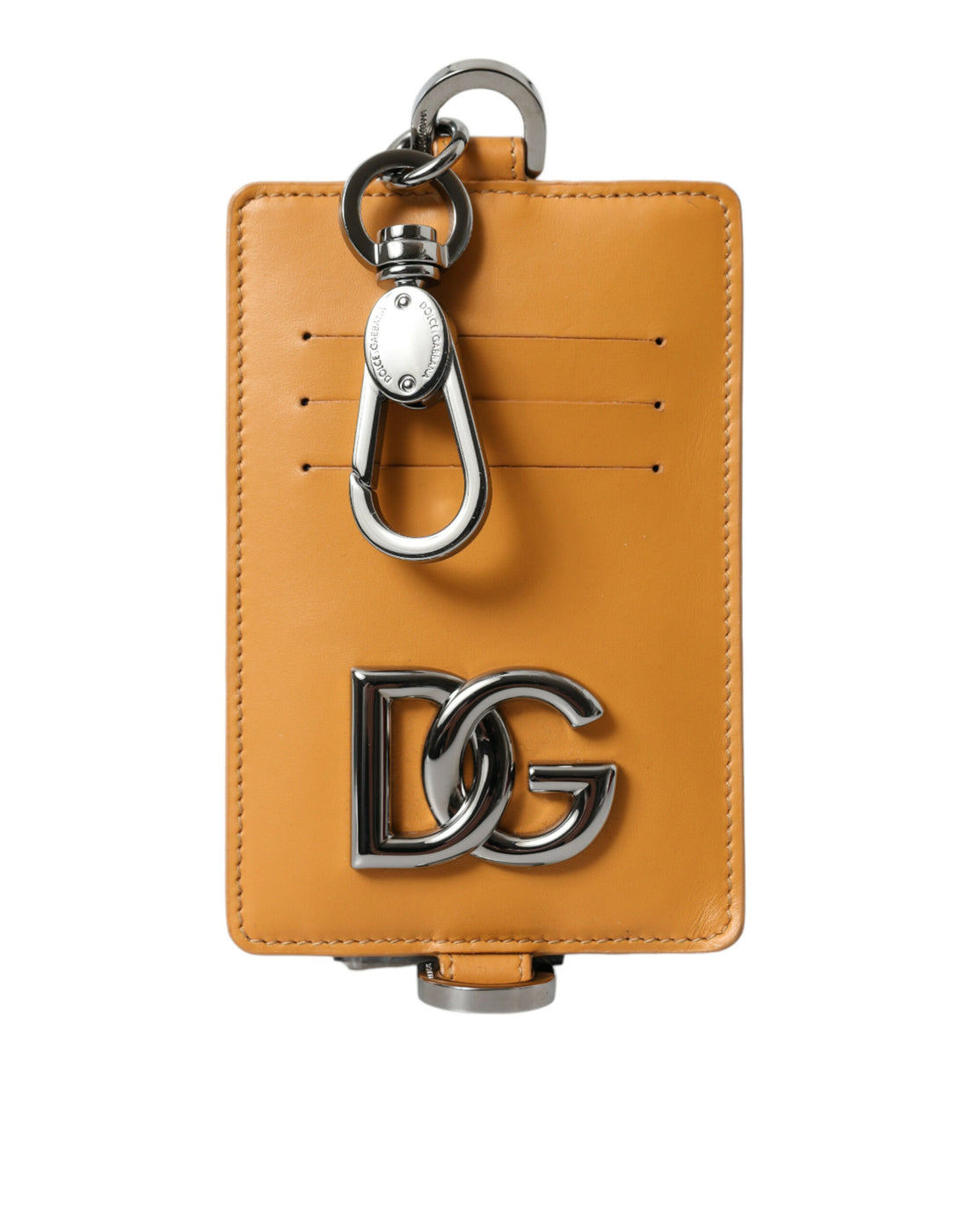 Dolce &amp;amp; Gabbana Orange Kalvskinn Kreditkortshållare Clip On Plånbok