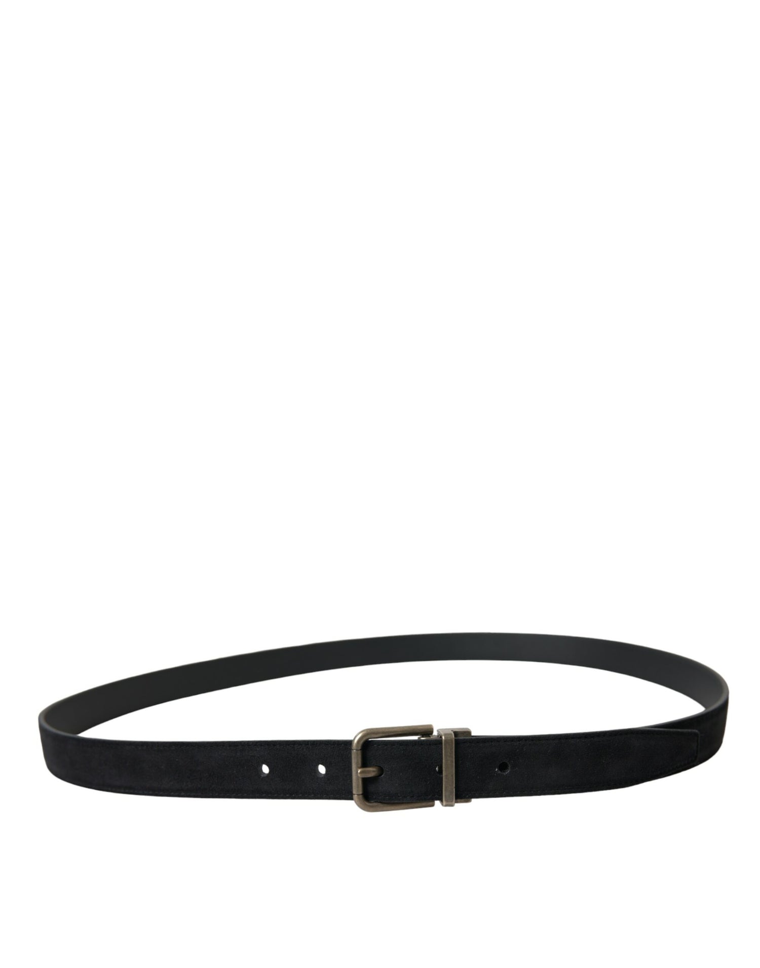 Dolce &amp;amp; Gabbana Svart getskinnsbälte med antik metallspänne