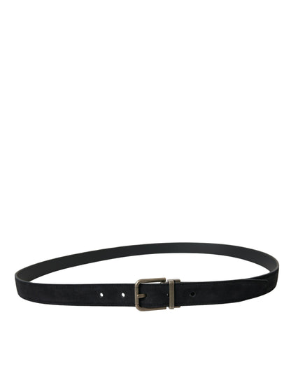 Dolce &amp;amp; Gabbana Svart getskinnsbälte med antik metallspänne