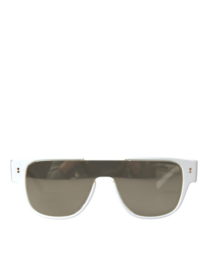Dolce &amp; Gabbana White Acetate Mirror Lenses DG4356 Sunglasses