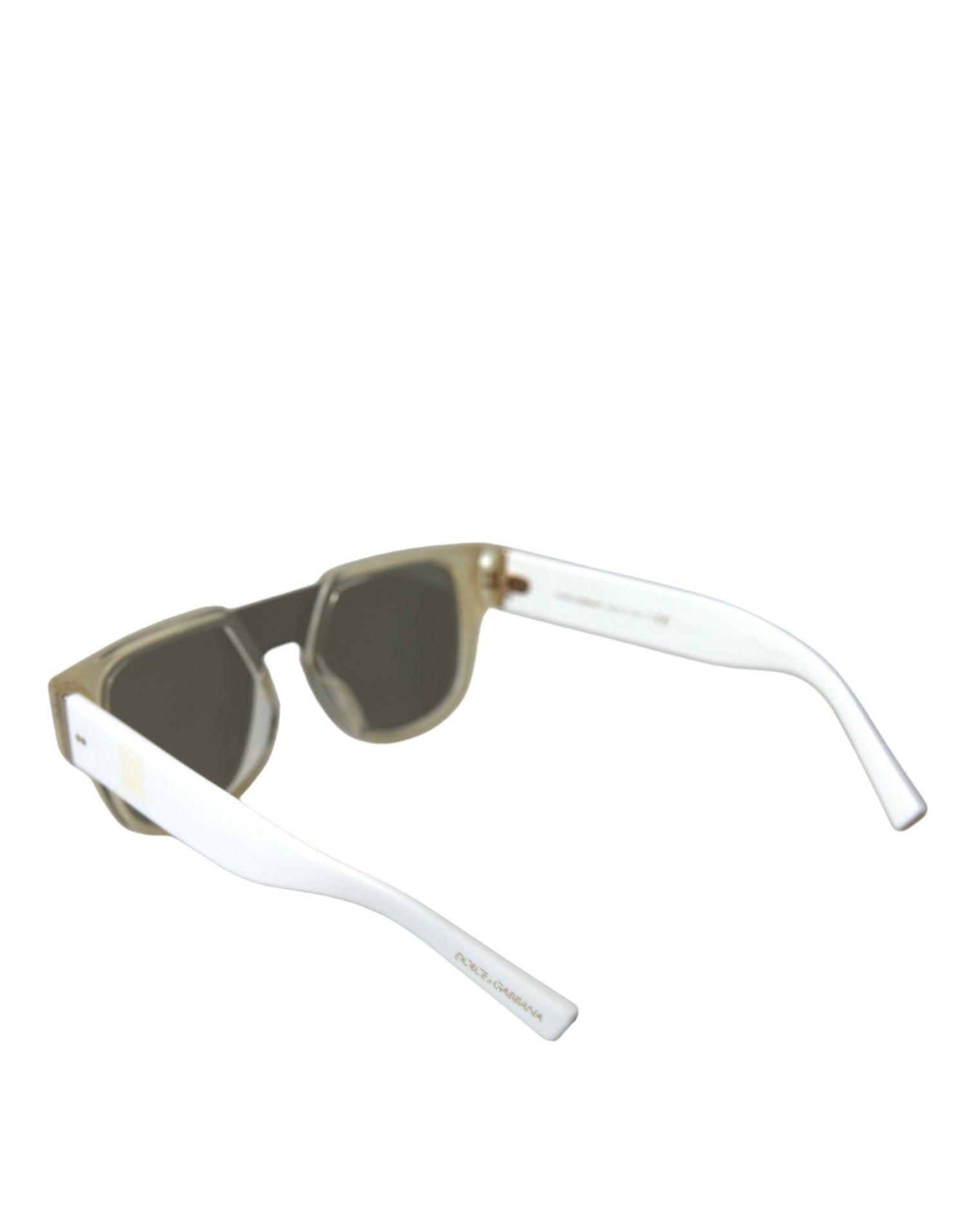 Dolce &amp; Gabbana White Acetate Mirror Lenses DG4356 Sunglasses