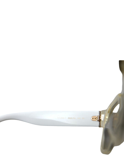 Dolce &amp; Gabbana White Acetate Mirror Lenses DG4356 Sunglasses