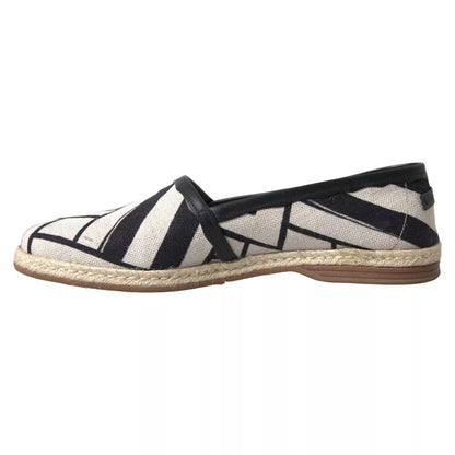 Dolce &amp;amp; Gabbana Svarta Vita Randiga Slip On Espadrilleskor