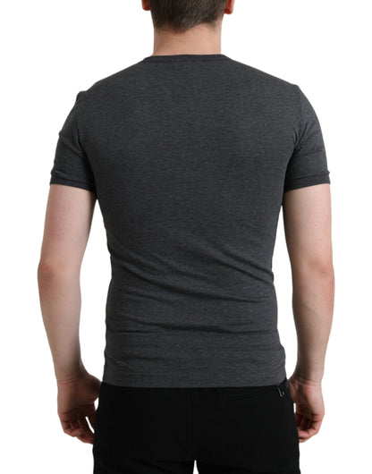 Dolce &amp; Gabbana Dark Gray Cotton Crew Neck T-shirt