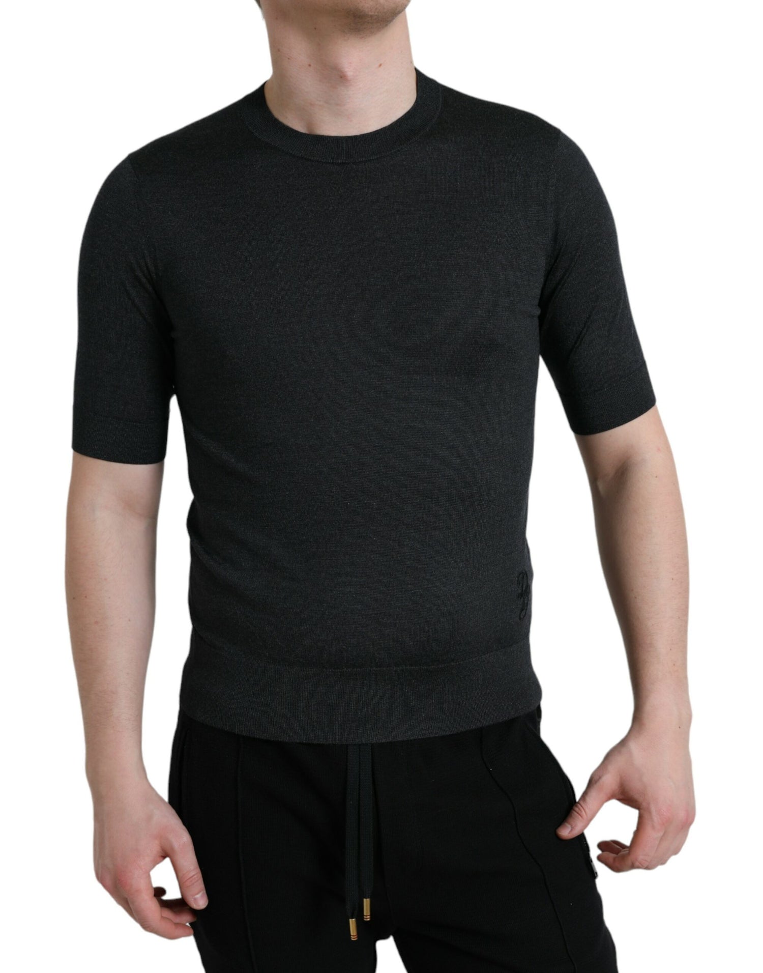 Dolce &amp; Gabbana Dark Gray Crew Neck Short Sleeves T-shirt