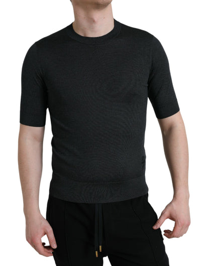 Dolce &amp; Gabbana Dark Gray Crew Neck Short Sleeves T-shirt
