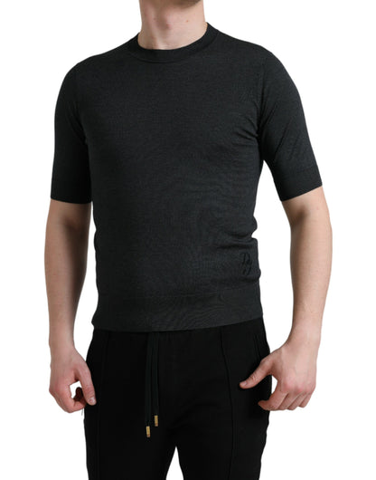 Dolce &amp; Gabbana Dark Gray Crew Neck Short Sleeves T-shirt