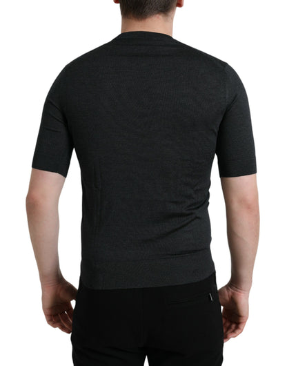 Dolce &amp; Gabbana Dark Gray Crew Neck Short Sleeves T-shirt