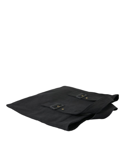 Miu Miu svart canvas denim logotyp axelväska