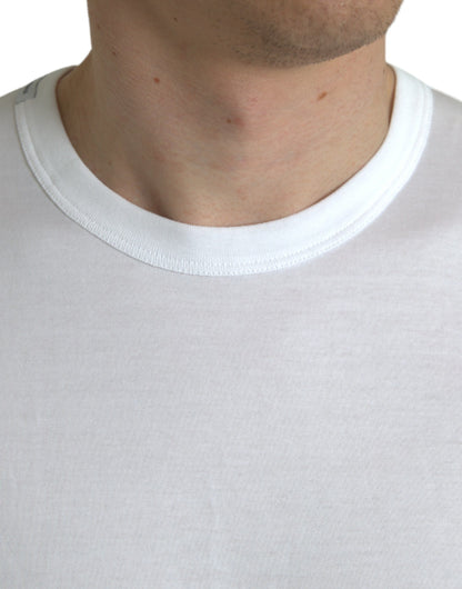 Dolce &amp; Gabbana White Logo Crew Neck Short Sleeves T-shirt