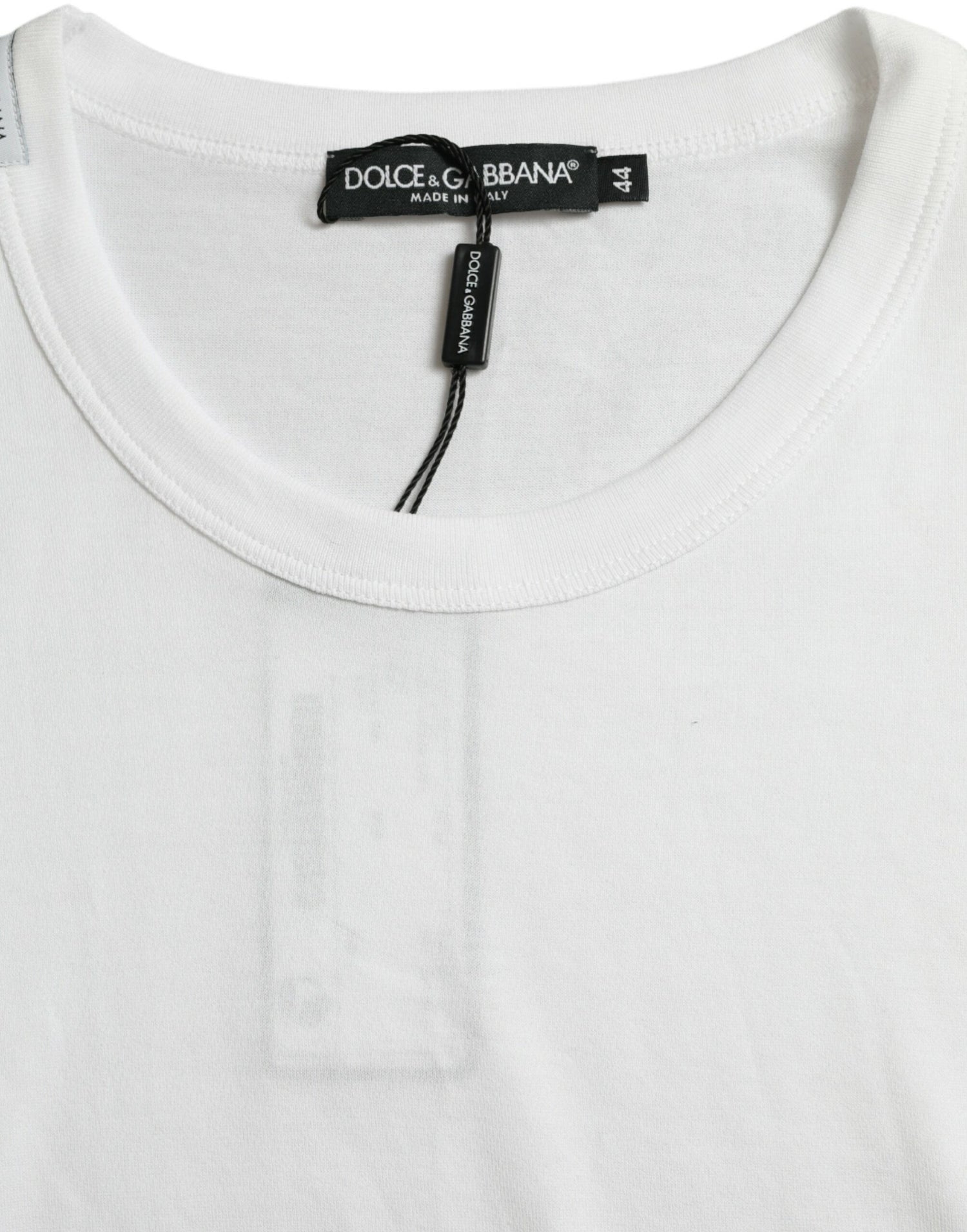 Dolce &amp; Gabbana White Logo Crew Neck Short Sleeves T-shirt