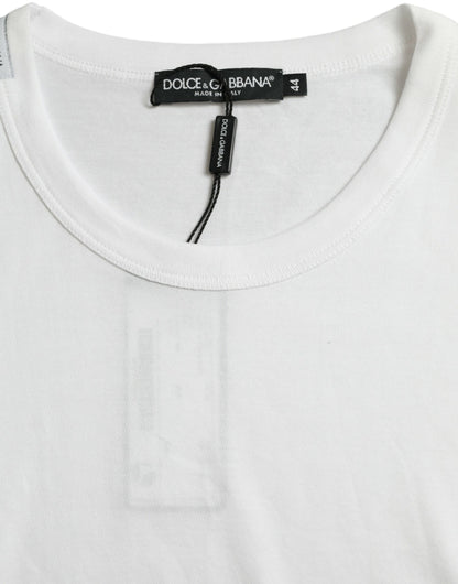 Dolce &amp; Gabbana White Logo Crew Neck Short Sleeves T-shirt