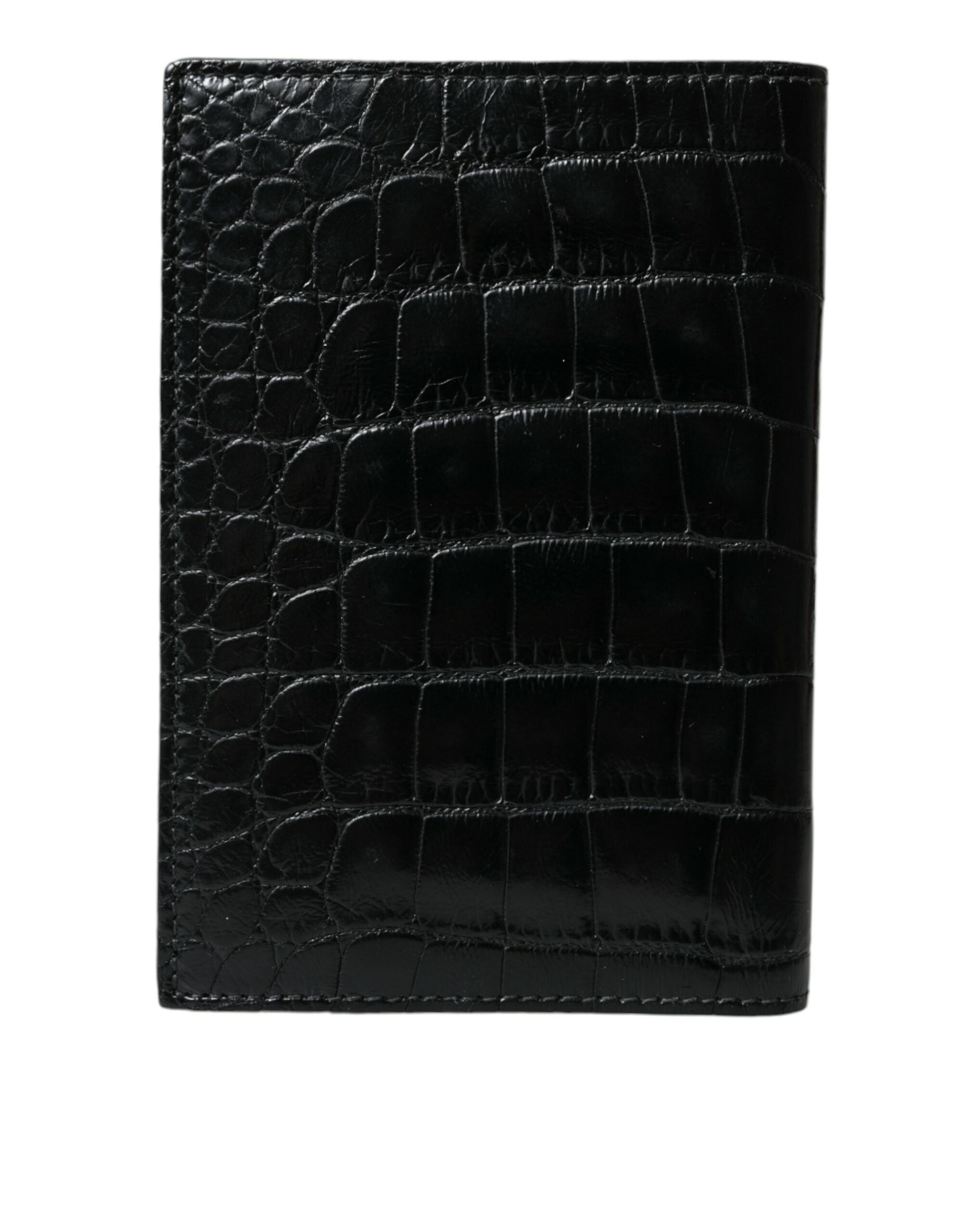 Dolce &amp;amp; Gabbana Svart Exotiskt Läder Långt Vikbart Passfodral