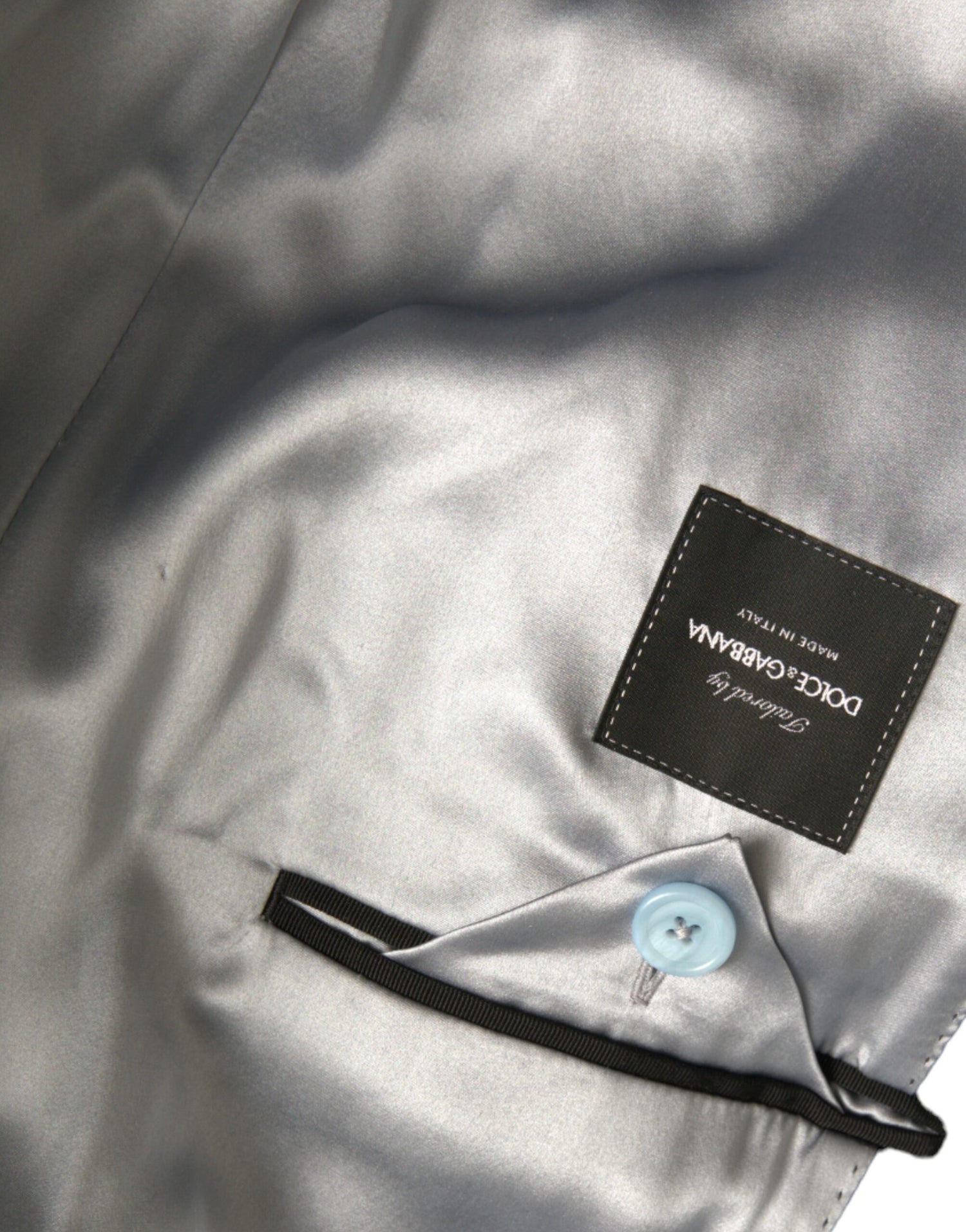 Dolce &amp; Gabbana Blue Double Breasted Long Trench Coat Jacket