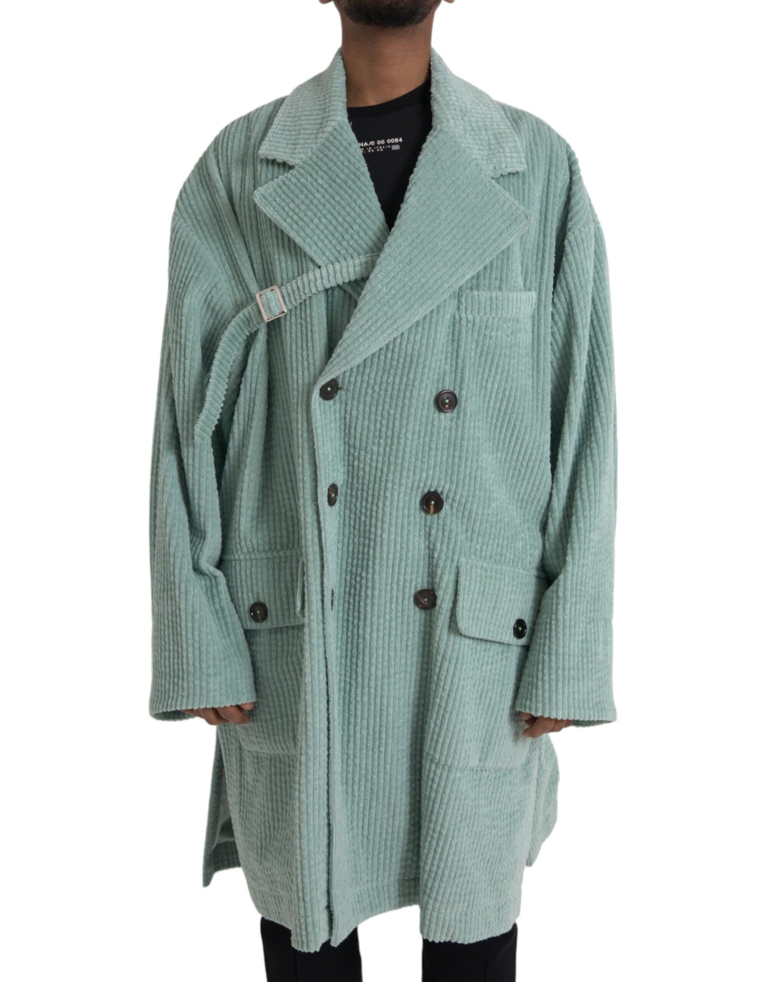 Dolce &amp; Gabbana Blue Double Breasted Corduroy Cotton Jacket